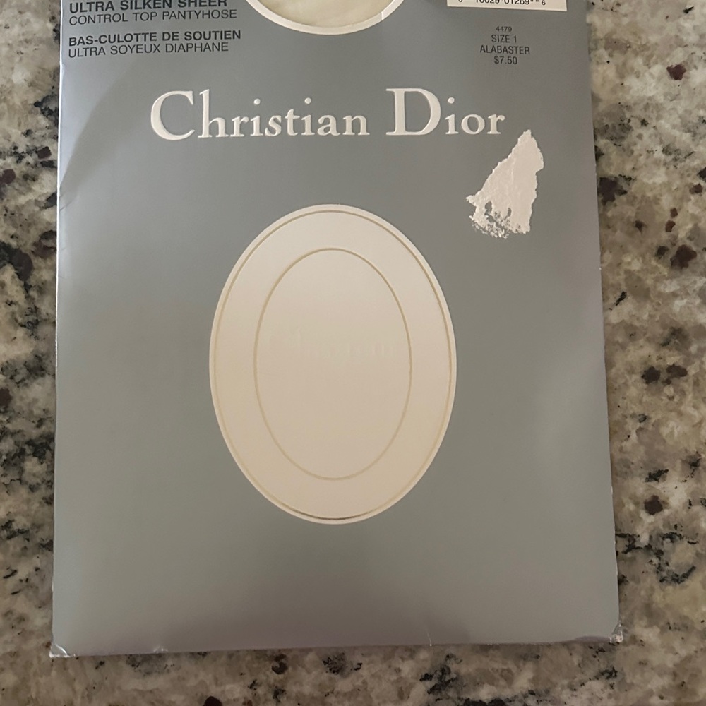 Christian Dior Alabaster Ultra Silken Sheer Control Top Pantyhose - Cream